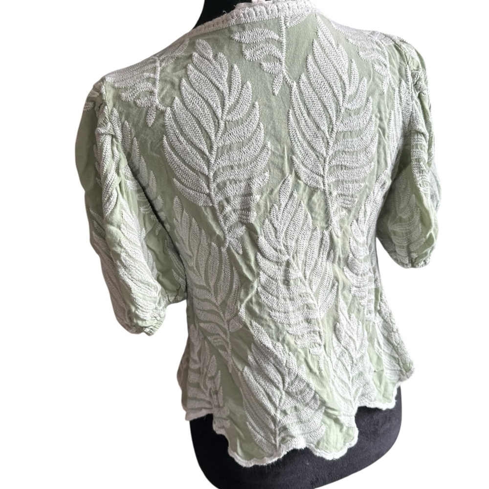 Solitaire Mint Green Top, Beige Embroidered Botanicals – Size - Picture 2 of 8